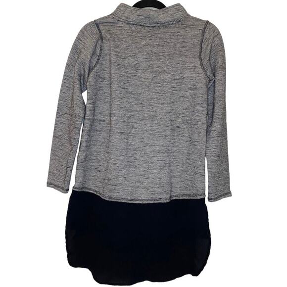 Soft Surroundings York Pullover Knit Layered Mock Neck Gray Black Tunic Sweater - Picture 3 of 5